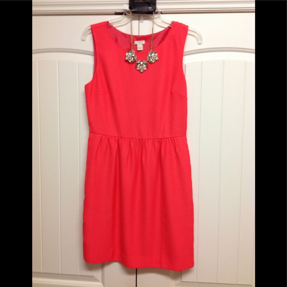 😊J Crew Classic Sleeveless Coral Dress 6